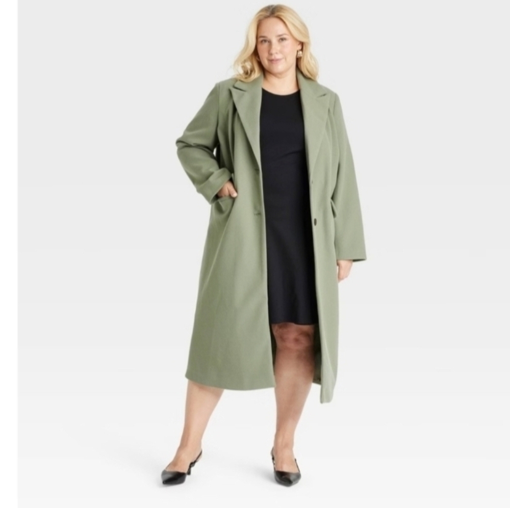 A New Day Women's Faux Wool Topcoat - Olive